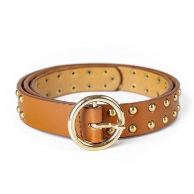 China Fashionable and durable premium quality handmade custom logo luxury belt PU leather belt for women for sale