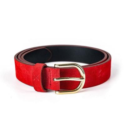 China Fashionable and durable tending hot products belt unique and durable red and black PU leather belt for sale