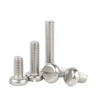 China M4 M5 M6 Pan Head Stainless Steel Knob Screw Slotted Pan Head Machine Screw Din 85 for sale