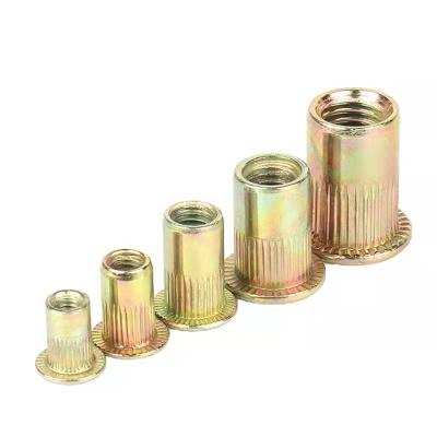 China Heavy industry China factory wholesale flat head rivet nut m3 m12 knurling blind rivet nut for sale