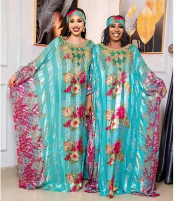 China New Clothing H and D New Fashion Women Dashiki Chiffon Ethnic Dresses Plus Size Traditional African Kaftan Costume Two Piece Dresses for sale