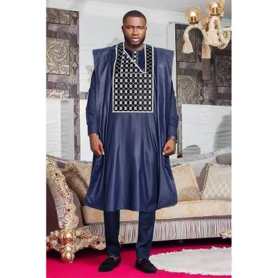 China Dashiki Clothing H and D African Clothing for Men's Traditional Agbada Shirt Wedding Pant Suit Sets Formal Mubarek Sets Clothing for sale