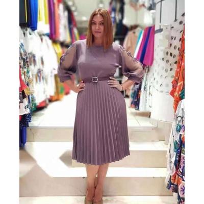 China Fashion Clothes H&D Factory Wholesale African Dresses Fashion Pleated Midi Dress High Waist Elegant Casual Dresses For Women for sale