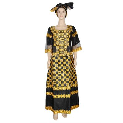 China Dashiki Clothing H & D Bazin Riche African Bazin Riche Dress Women Clothing Dress With Lace for sale