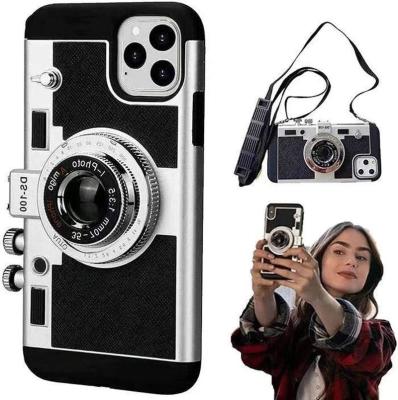 China Fashionable 3d Camera Protective Designer Phone Shell With Strap Cross - Body Rope Emily In Paris Phone Case For iPhone 14 13 11 PRO MAX For iphone for sale