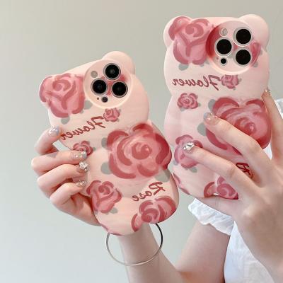 China cute cartoon bear marble phone case for iphone 14 pro max for iphone for sale