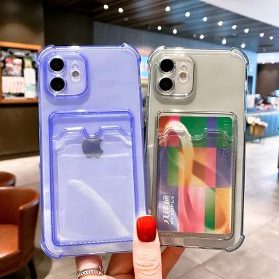 China Shockproof Silicone Card Slot Funda For Iphone13 pro 12 13 mini XR max 7 8 plus Se X XS Card Holder Covers 2022 for sale