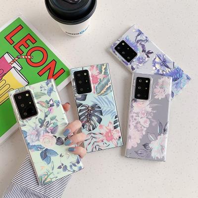 China Laser Flower Leaf Marble Shockproof Phone Case For Samsung A51 for sale