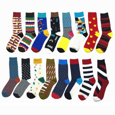 China Wholesale Antibacterial Happy Socks British Style Men's Casual Slippers Long Slippers Funny Mens Happy Socks for sale