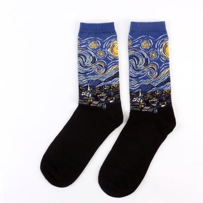 China QUICK DRY Style Van Gogh Famous Painting Socks Mona Lisa da Vinci Funny Socks Vintage 3d Art Socks Men Cotton Harajuku wholesale for sale