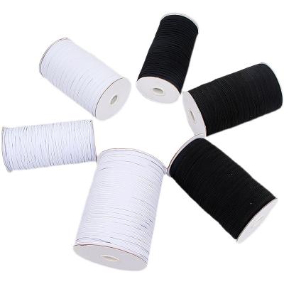 China Black Elastic Band 3mm/5mm/6mm/8mm/10mm/12mm White Jacquard Elastic Band For Lingerie Belt Wig Face Mask Accessories for sale