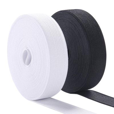 China Viable Wholesales Soft Knitted Woven Nylon Elastic Band 1.5/2/3/4/5cm Black White Crochet Elastic For Dress Party Decoration for sale