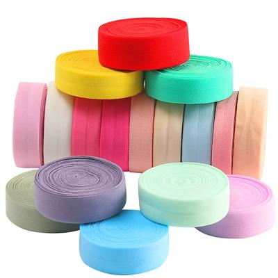 China 15mm 20mm Elastic Fold Over Edgin Elastic Binding Bias Stretch Band Elastic Tape For Underwear Headwear DIY Handmade Decoration for sale