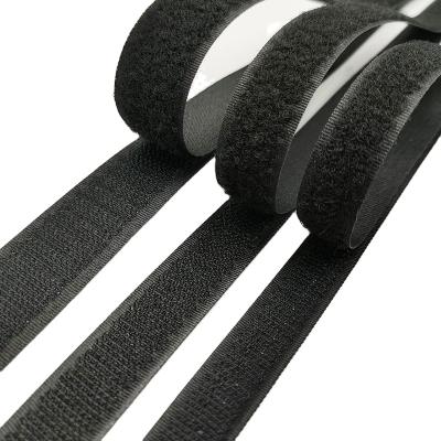 China Reusable White Black Tape 15-50mm Strong Tie Self Adhesive Nylon No Glue Sticker Hook and Loop Tapes Cable Ties Sewing Accessories for sale