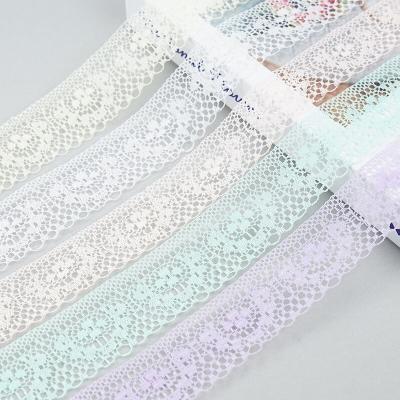 China 10m Shrink-Resistant/Colorful Trim Lace Fabric Fringe Ribbon Fabric Lace Roll 4cm Width For Women Weeding Handmade Underwear for sale