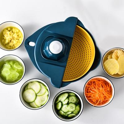 China Viable Kitchen Tools and Implements Fruit Potato Cutter Slicer Vegetable Shredder Chopper With Drain Basket for sale