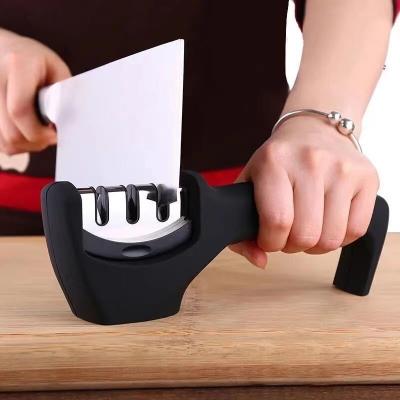 China Viable Household Sharpener Kitchen Tungsten Three Stage Sharpener High Speed ​​Steel Multifunctional Handheld Diamond Processing Tool for sale