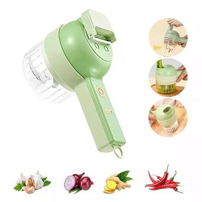 China Kitchen Sustainable Smart Electric Cleaver Slicer Instruments Handheld Food Processor Portable 4 in 1 Hand Held Electric Vegetable Cutter Set for sale