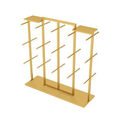 China Product Showcase Gold Free Standing Clothing Racks Display Stand Retail Shop Design For Underwear Store Rack Display And Bra Display Rack for sale