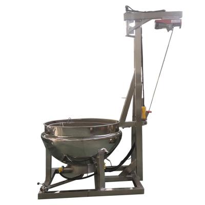 China Electric-heating vegetable/gas/meat and fish processing plant steam processing jacketed kettle /Cooking pot with mixer for sale