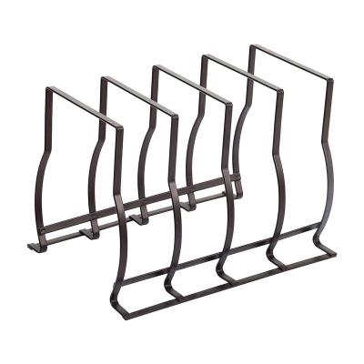 China Sustainable Pan storage rack to dry kitchen shelf for storage 4-SLOT Pot Lid Holder Rack for sale