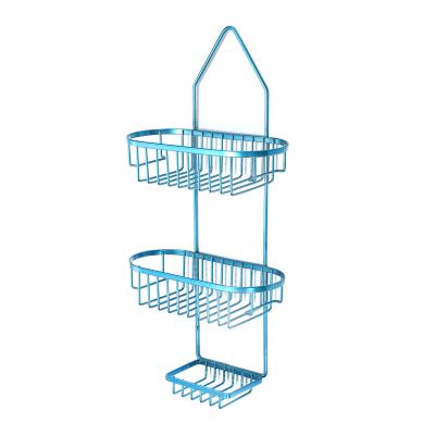 China Sustainable Wire durable wall mounted three-tier bathroom shelf Shower Caddy Shelf for sale