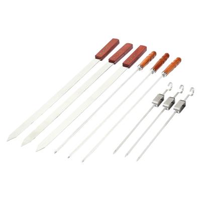 China Easily Cleaned Wholesale Brochette Stainless Steel Barbecue Skewers Stick Bbq Grill Skewers for sale