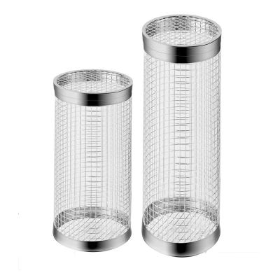 China Easily Cleaned Cylindrical rolling stainless steel barbecue mesh grill tool for sale