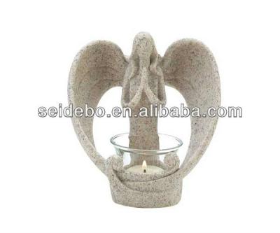 China Europe customized polyresin angel candle holder, resin candle hodler, Polyresin for sale