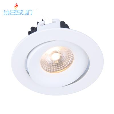 China Adjustable professional dining round design ip54 4inch recessed rotary gimbal led downlight for sale