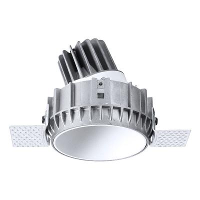 China Modern COB High Power 10W Aluminum Deep Recessed LED Spot Down Light Hotel Commercial Trimless Ceiling Downlight for sale