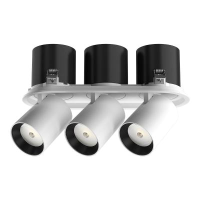 China Non-flickering Three Head Modern Aluminum Lamp Body Ceiling Recessed Spotlight LED Downlight for sale