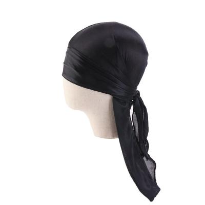 China Custom Logo Kids Silky Durags Silky Durags Long Tail Plain Multifunctional Fashionable Headwrap Tail for Kids for sale