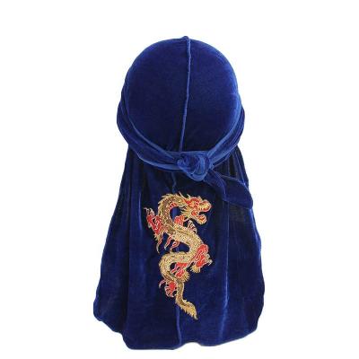 China Low MOQ High Quality Multifunctional China Dragon Patton Durags Factory Wholesale Velvet Durags For Adults for sale