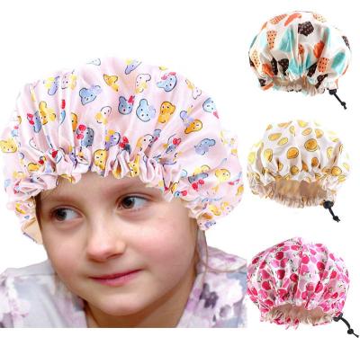 China Hot Selling Matching Double Layer Satin Hood Sleep Hat Yarn Elastic Band Baby Kids Silk Hoods For Sleeping for sale