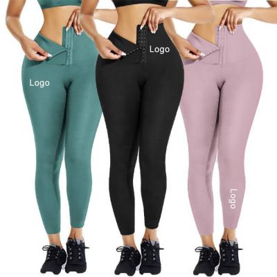 China Breathable High Butt Waist Trainer Shapewear Waist Gaiters Women Yoga Lifting Pants Adjustable Hooks Leggings for sale