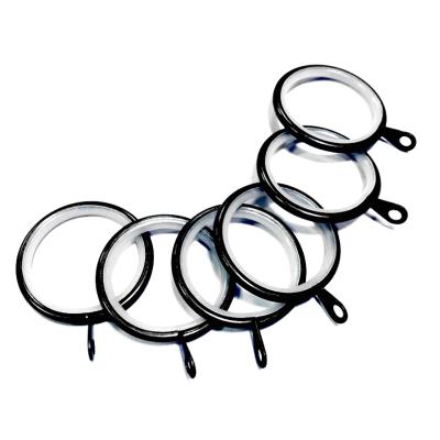 China Hot Selling 28mm Eco-friendly Curtain Rings Cut Kids Room Iron Curtain Pole Accessory Plastic Durable Metal Curtain Pull Ring for sale