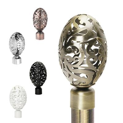 China Minimalist Metal Gold and Silver Curtain Rod Ornaments Curtain Rod Iron Clad Head for sale