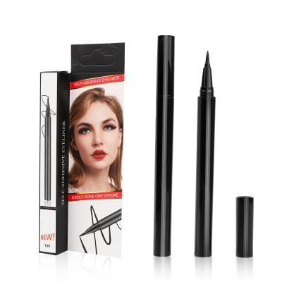 China Brand New Set Black Easy Waterproof Eye Liner Eyeliner Beauty Makeup Self Adhesive Eyeliner Glue Pen for sale