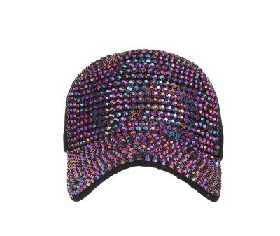 China Lady Girl New Brand New York JOINT Baseball Cap Rhinestone Hats Black To Color Adjustable Hats For Women for sale