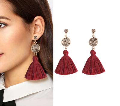 China New CLASSIC Bohemian Popular Earrings Fashion Retro Long Tassel Earrings Multicolor Long Earrings for sale