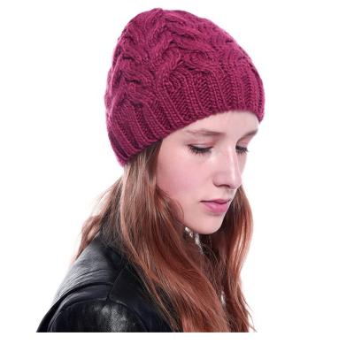 China COMMON 2019 Winter Knitted Hats For Women Fashion Keep Warm Manual Wool Knitted Earmuffs Floppy Hats Girls Caps High Quality Female for sale