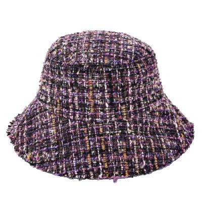 China COMMON Warm Popular Autumn Winter Hat Plaid Hat Fisherman Perfume Celebrity Style Selling Bucket Hats for ladaies for sale