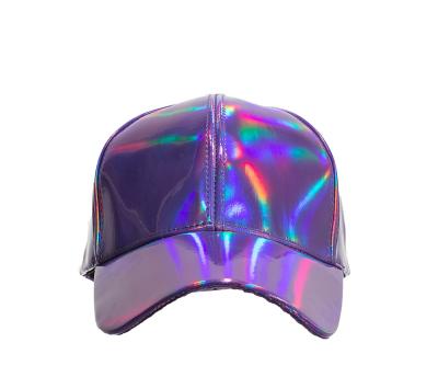 China COMMON Newcomer Shining The PU Solid Color Baseball Cap Unisex Snapback Hats Casual Adjustable Baseball Cap for sale