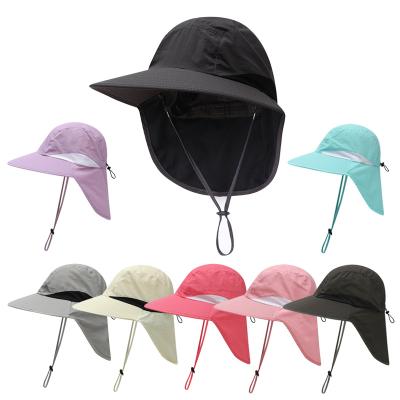 China Wholesale Waterproof Unisex Outdoor Activities Sun UV Protective Hats With Neck Fin for sale