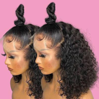 China Wholesale HD Bob Wigs Kinky Curly Human Hair Short Body Wave Peruvian Hair Lace Front Wigs For Black Women Full Lace Hair Wigs Seller for sale