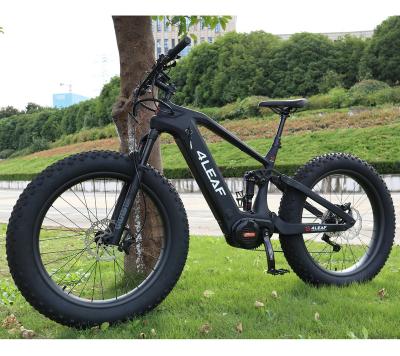 China Carbon fiber fat bike 48v 1000w electric dirt bike with Bafang M620 motor mid suspension Toray T800 full carbon ebike inclined for sale