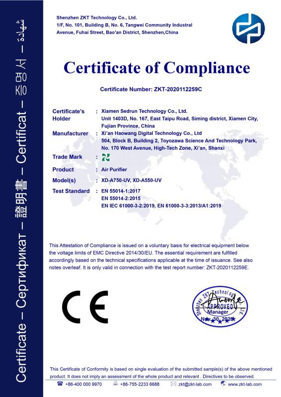 CE - Xiamen Sedrun Technology Co., Ltd.