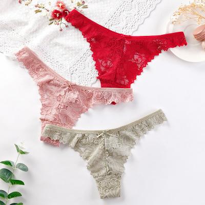 China Women Anti-Static Sexy Lingerie Cavity Underwear Transparent Ladies Lace Up Panties for sale