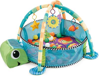 China Amazon Hot Selling Kids Gift 3-in-1 Grow With Me Activity Turtle Crawling Gym Playmats and Ball Pit for sale